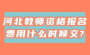 河北教师资格报名费什么时候交?