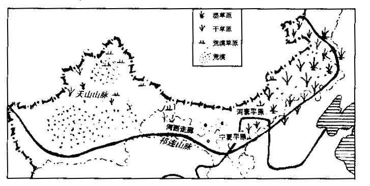 西北地区示意图